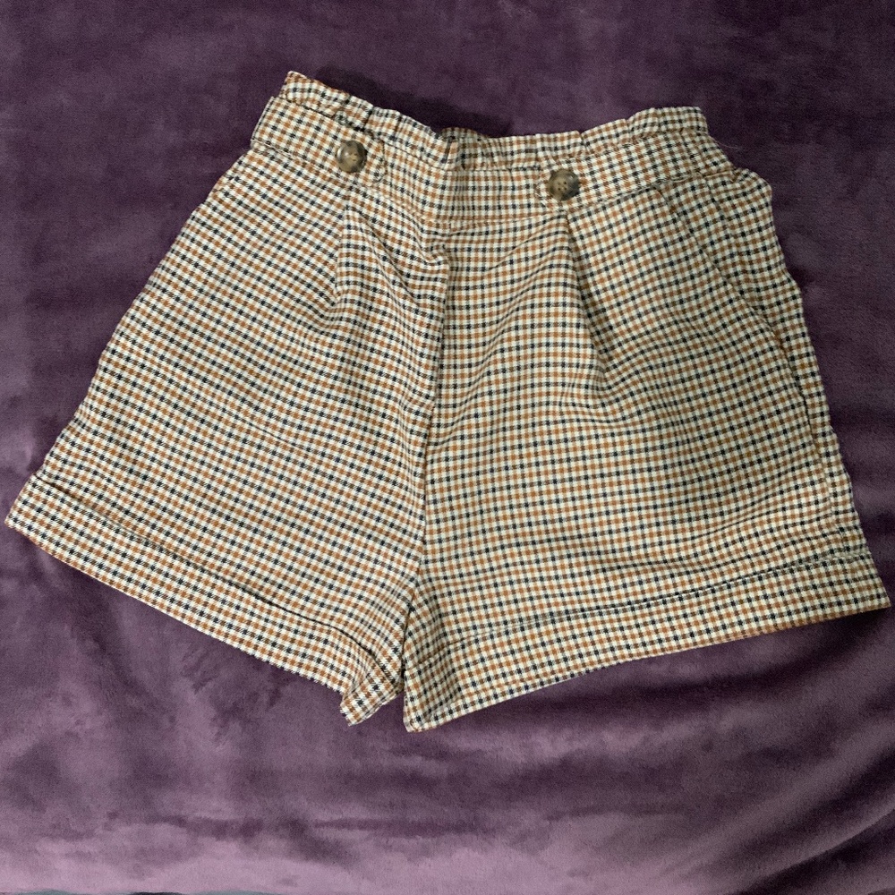 Printed Gingham Fall Shorts